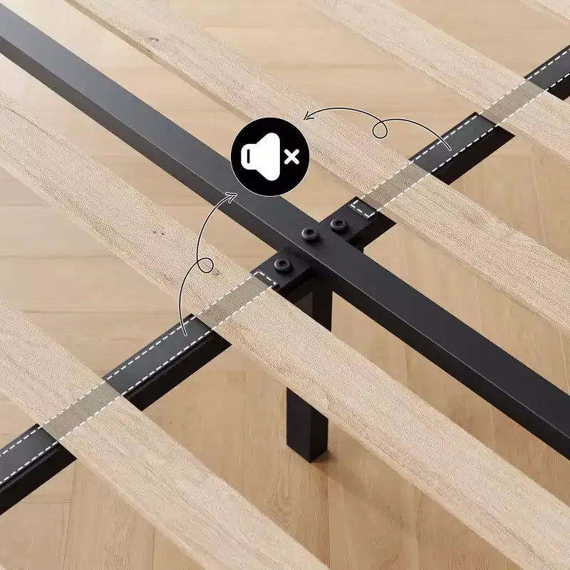 Struttura Letto Matrimoniale King Size Regolabile con Testiera Imbottita in Lino, Letto a Piattaforma Robusto con Doghe in Legno, Nessuna Rete a Molle Necessaria, Base Materasso Inclusa