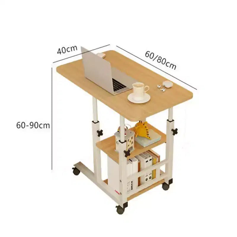 Tavolino a C ad altezza regolabile, scrivania mobile per laptop con ruote, cassetto portaoggetti per divano, soggiorno, camera da letto