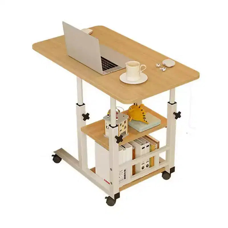 Tavolino a C ad altezza regolabile, scrivania mobile per laptop con ruote, cassetto portaoggetti per divano, soggiorno, camera da letto