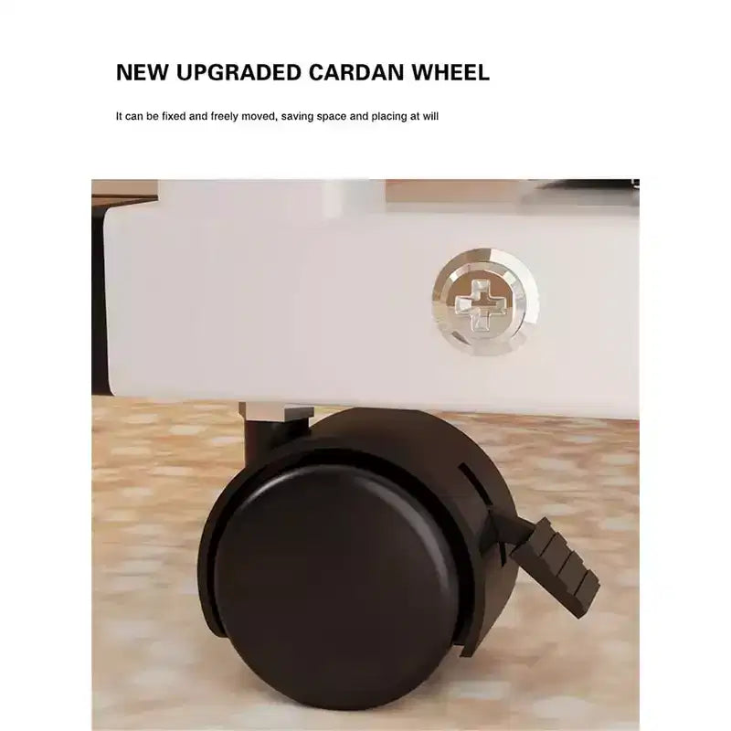 Tavolino a C ad altezza regolabile, scrivania mobile per laptop con ruote, cassetto portaoggetti per divano, soggiorno, camera da letto