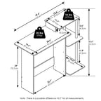 Scrivania in legno di pioppo dorato da 119,4 × 55,9 × 76,2 cm con cassetto portadocumenti