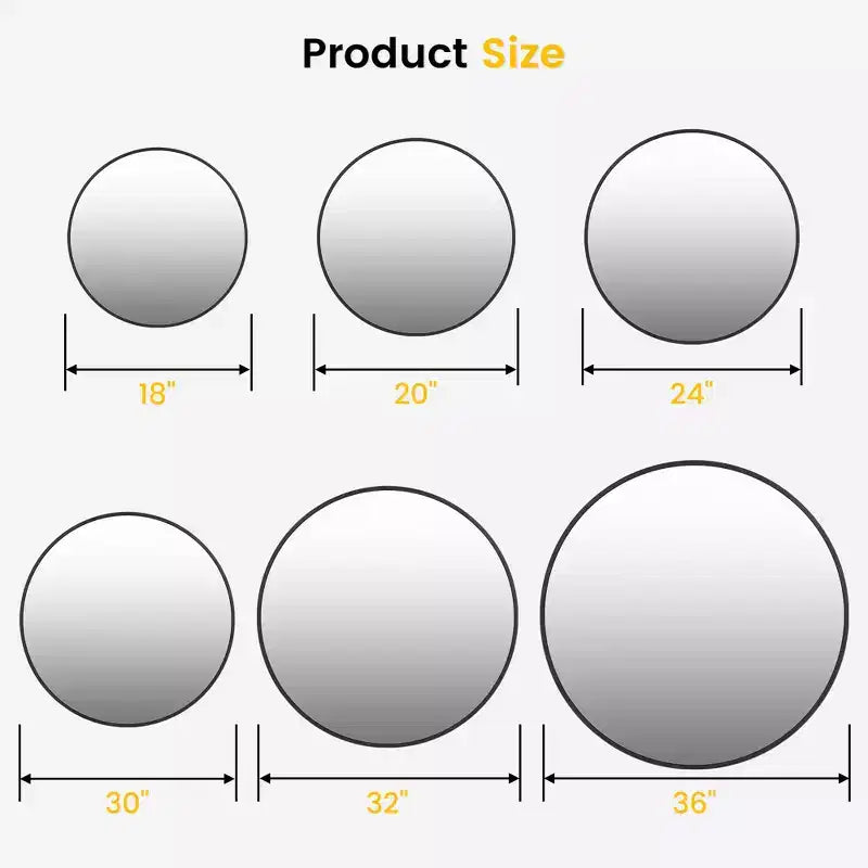 Specchio da bagno, specchio con cornice in metallo, specchio da parete ecologico ad alta definizione, può essere appeso orizzontalmente o verticalmente.