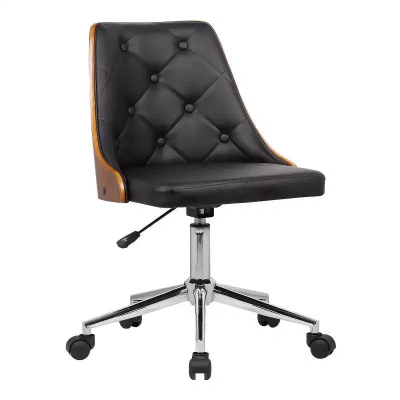 HomeStock 38 in.H Adjustable Height White Faux Leather Seat Material with Swivels Office Chairs
