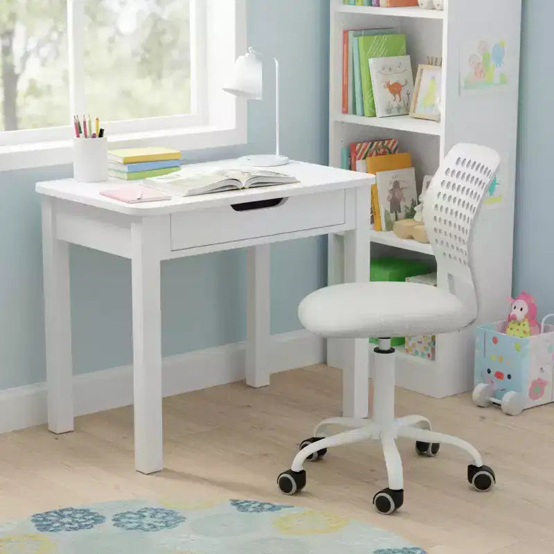 Sedia da scrivania girevole regolabile per bambini con sedile imbottito e ruote