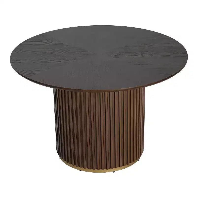 Set da pranzo rotondo Seema Modern a 5 pezzi con sedie imbottite in legno di gomma