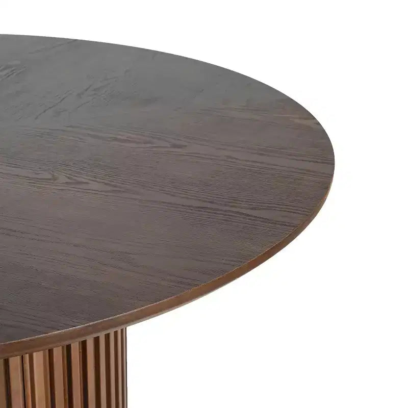 Set da pranzo rotondo Seema Modern a 5 pezzi con sedie imbottite in legno di gomma