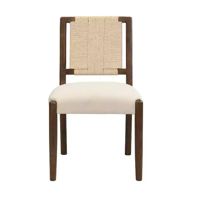 Set da pranzo rotondo Seema Modern a 5 pezzi con sedie imbottite in legno di gomma