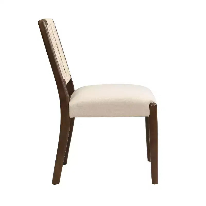 Set da pranzo rotondo Seema Modern a 5 pezzi con sedie imbottite in legno di gomma