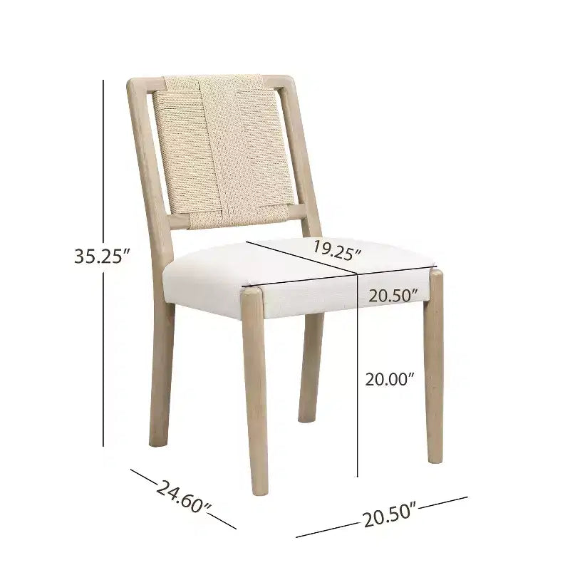 Set da pranzo rotondo Seema Modern a 5 pezzi con sedie imbottite in legno di gomma