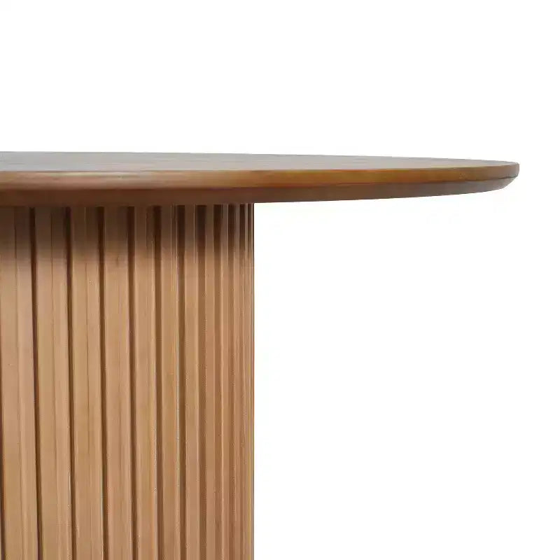Set da pranzo rotondo Seema Modern a 5 pezzi con sedie imbottite in legno di gomma
