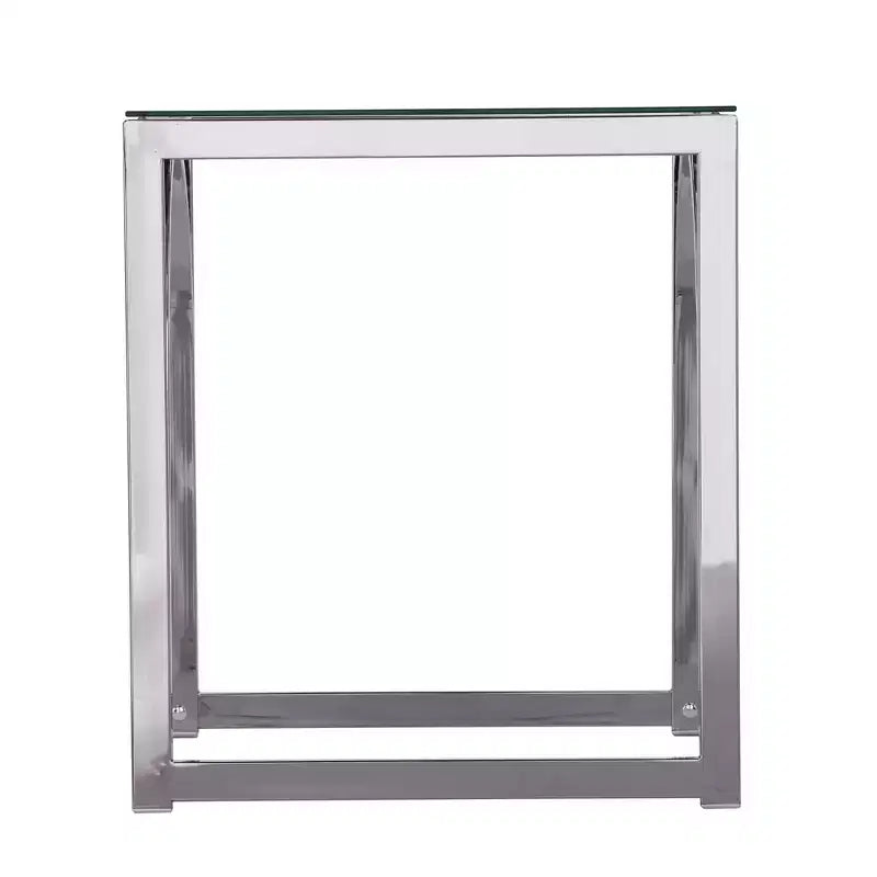 Tavolino quadrato 22 Chrome in vetro e ferro