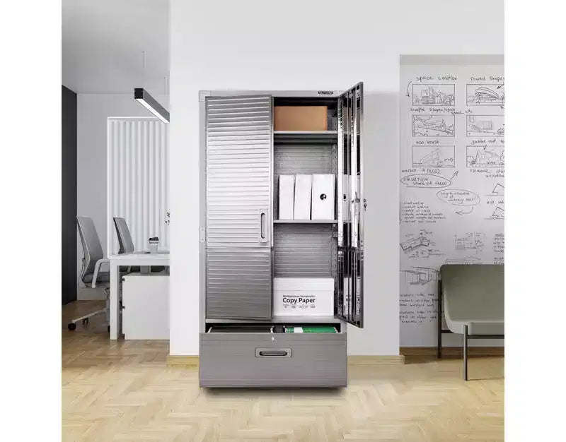 Armadio portaoggetti UltraHD con cassetto inferiore, 36 L x 18 P x 72 H