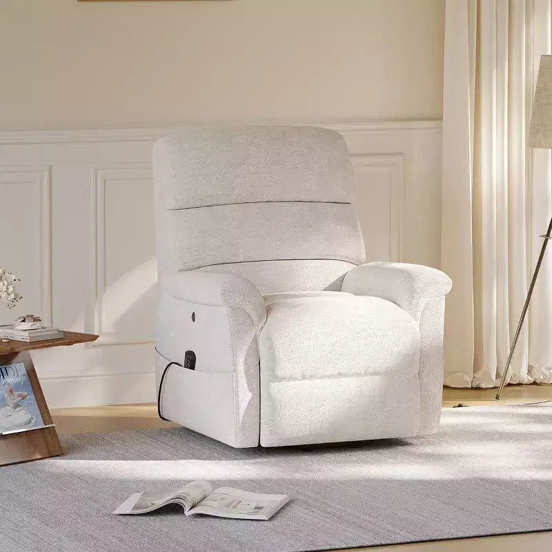 Electric Recliner Chair with Massage, Dual Zone Heating & Lift Assist, Adjustable Backrest, Velvet Fabric for Living Room, Study