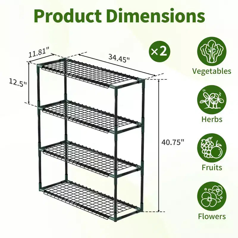 Scaffale per piante da esterno resistente a 3 livelli per serre | Capacità 15,8 kg/ripiano (30 P x 87,6 L x 103,6 A cm)