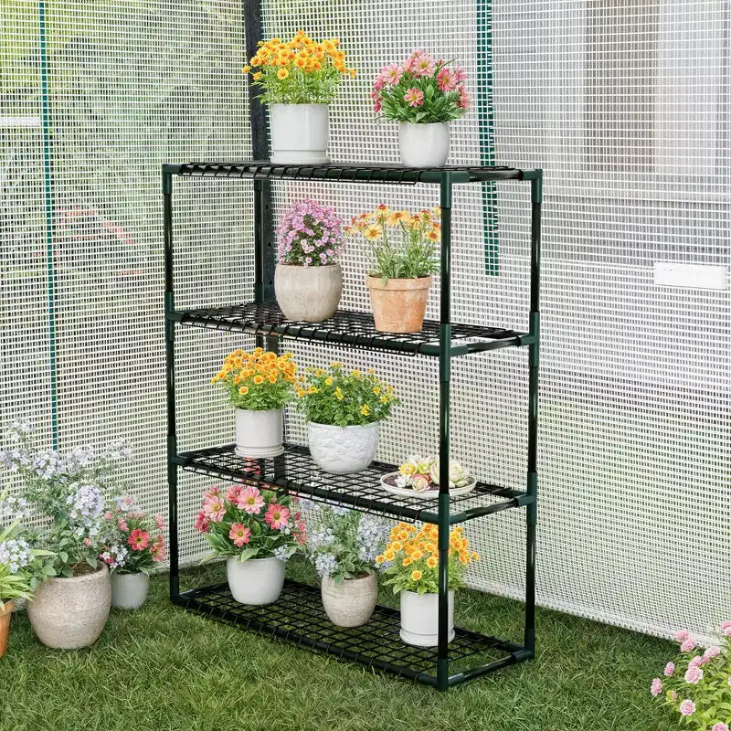 Scaffale per piante da esterno resistente a 3 livelli per serre | Capacità 15,8 kg/ripiano (30 P x 87,6 L x 103,6 A cm)