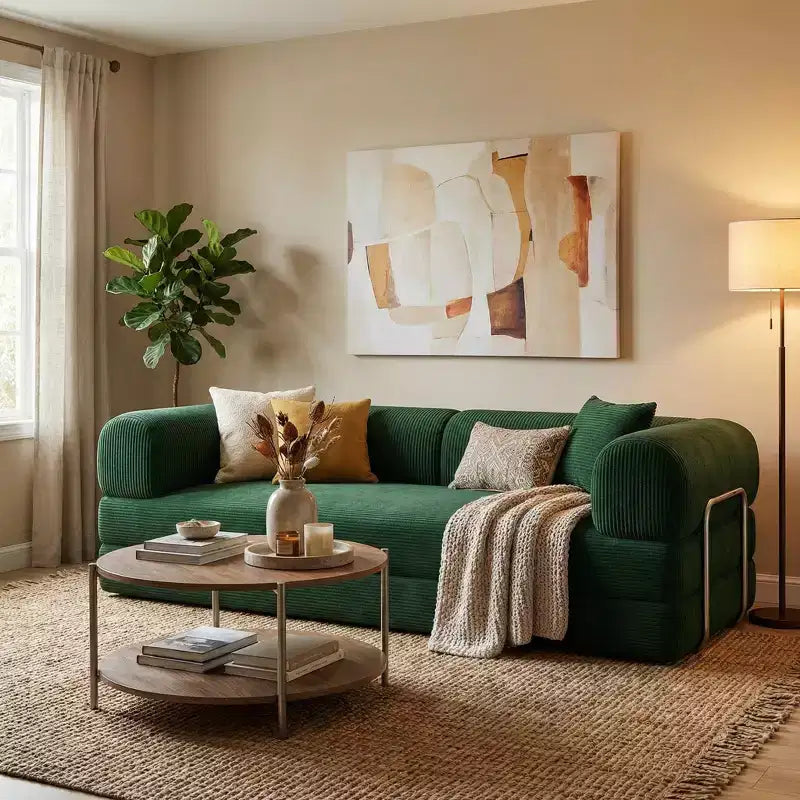 Divano Letto Moderno Trasformabile con Estraibile, Divano Imbottito a Seduta Profonda per Soggiorno, Camera degli Ospiti o Appartamento