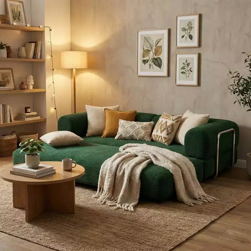 Divano Letto Moderno Trasformabile con Estraibile, Divano Imbottito a Seduta Profonda per Soggiorno, Camera degli Ospiti o Appartamento